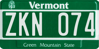 VT license plate ZKN074