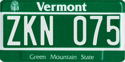 VT license plate ZKN075