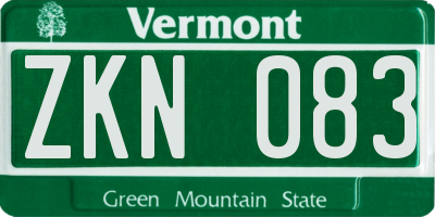 VT license plate ZKN083