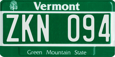 VT license plate ZKN094
