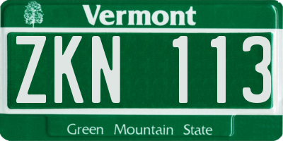 VT license plate ZKN113