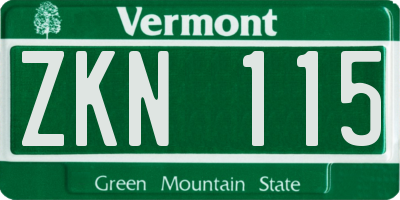 VT license plate ZKN115
