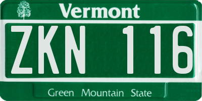 VT license plate ZKN116
