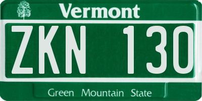 VT license plate ZKN130