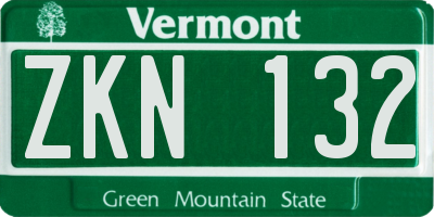 VT license plate ZKN132