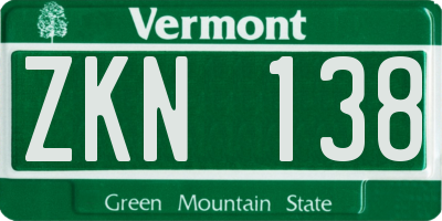 VT license plate ZKN138