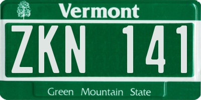 VT license plate ZKN141