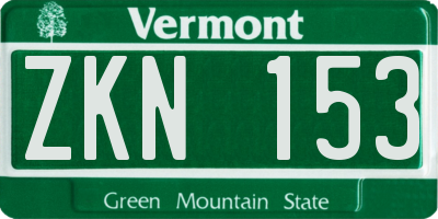 VT license plate ZKN153