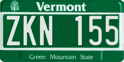 VT license plate ZKN155