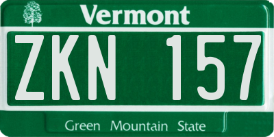 VT license plate ZKN157