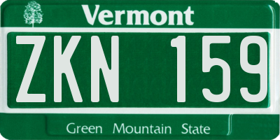 VT license plate ZKN159