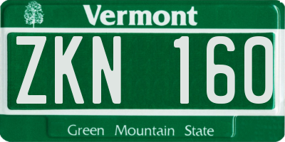 VT license plate ZKN160