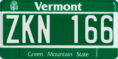 VT license plate ZKN166