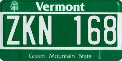 VT license plate ZKN168