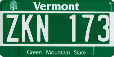 VT license plate ZKN173