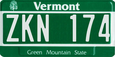 VT license plate ZKN174