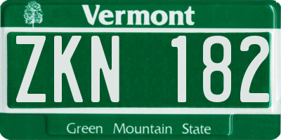 VT license plate ZKN182