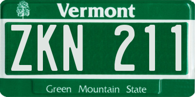 VT license plate ZKN211