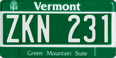 VT license plate ZKN231