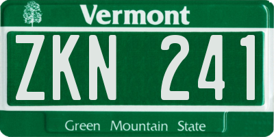 VT license plate ZKN241