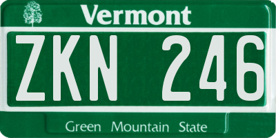 VT license plate ZKN246