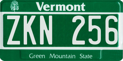 VT license plate ZKN256