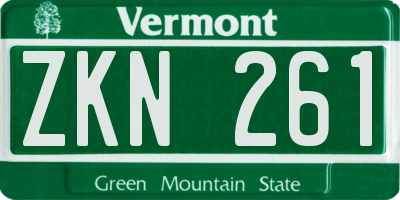 VT license plate ZKN261