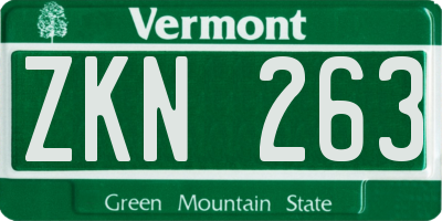 VT license plate ZKN263
