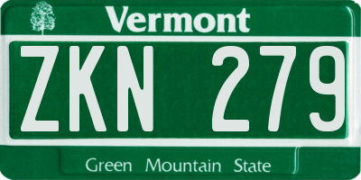 VT license plate ZKN279