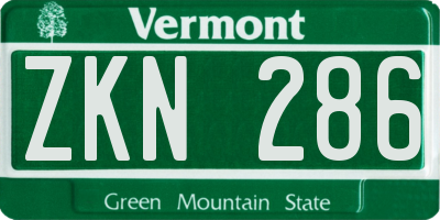 VT license plate ZKN286
