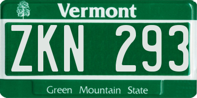 VT license plate ZKN293
