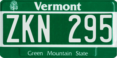 VT license plate ZKN295