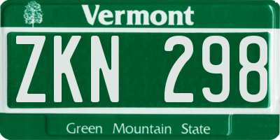 VT license plate ZKN298