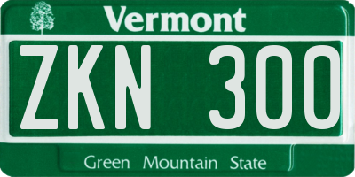 VT license plate ZKN300