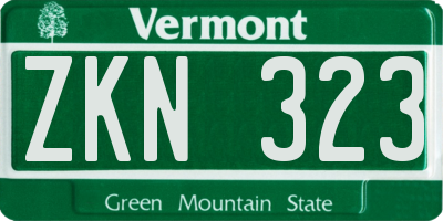 VT license plate ZKN323