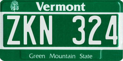 VT license plate ZKN324