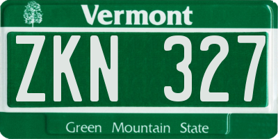 VT license plate ZKN327
