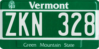 VT license plate ZKN328