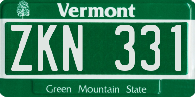 VT license plate ZKN331