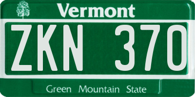 VT license plate ZKN370