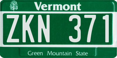 VT license plate ZKN371