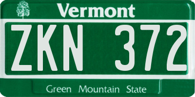 VT license plate ZKN372