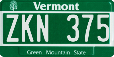 VT license plate ZKN375