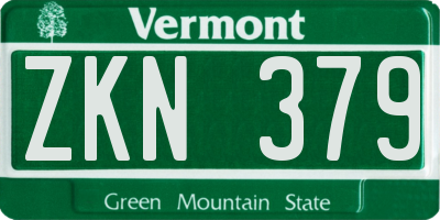 VT license plate ZKN379
