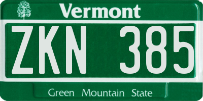 VT license plate ZKN385