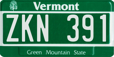 VT license plate ZKN391