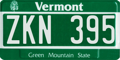 VT license plate ZKN395