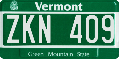 VT license plate ZKN409