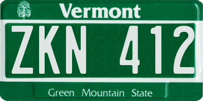 VT license plate ZKN412