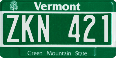 VT license plate ZKN421